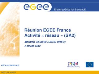 Réunion EGEE France Activité « réseau » (SA2)