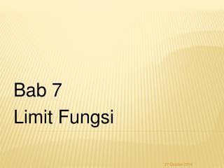 Bab 7 Limit Fungsi