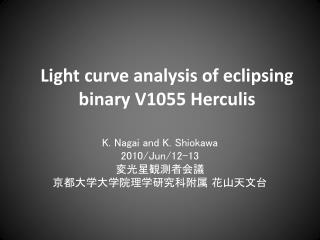 Light curve analysis of eclipsing binary V1055 Herculis