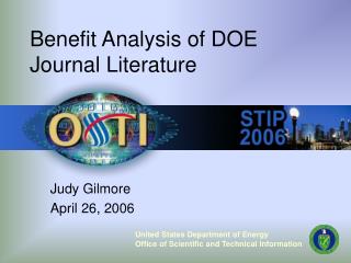 Benefit Analysis of DOE Journal Literature