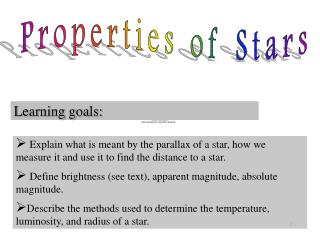 Properties of Stars