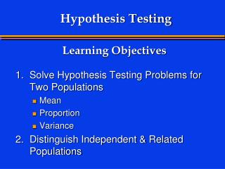 Learning Objectives