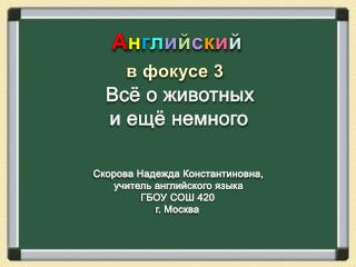 А н г л и й с к и й в фокусе 3 Всё о животных и ещё немного