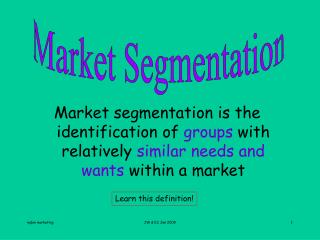 Market Segmentation