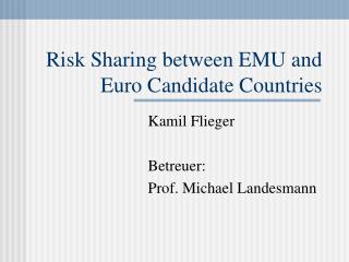 Risk Sharing between EMU and Euro Candidate Countries