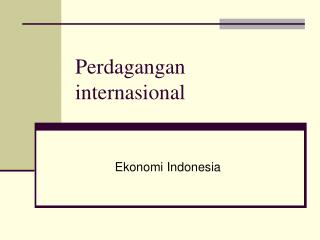 Perdagangan internasional