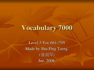 Vocabulary 7000