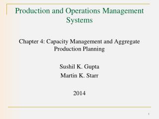 Production and Operations Management Systems