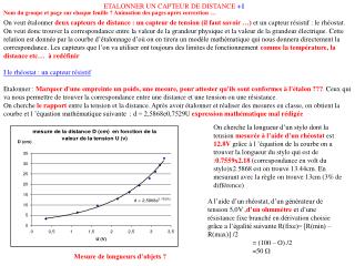 ETALONNER UN CAPTEUR DE DISTANCE +1