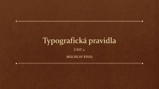 Typografická pravidla