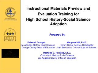 Instructional Materials Preview and Evaluation Training for