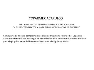 COPARMEX ACAPULCO PARTICIPACION DEL CENTRO EMPRESARIAL DE ACAPULCO