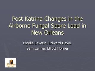 Post Katrina Changes in the Airborne Fungal Spore Load in New Orleans