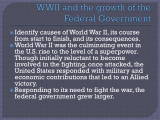 WWII and the growth of the Federal Government