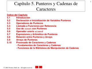 Capítulo 5. Punteros y Cadenas de Caracteres