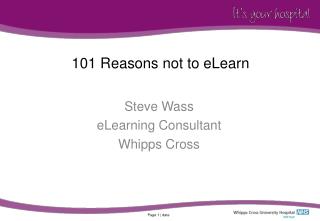 101 Reasons not to eLearn