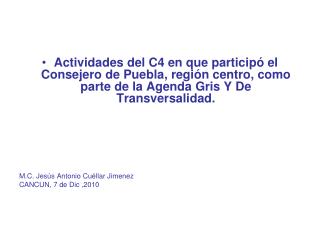 Consejo Consultivo del Cambio Climático Agenda de Transversalidad		 2009