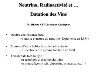 Neutrino, Radioactivité et …