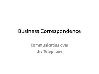 Business Correspondence