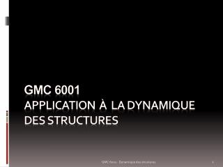 Gmc 6001 Application à la dynamique des structures
