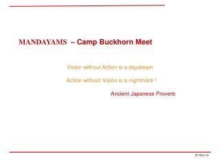 MANDAYAMS – Camp Buckhorn Meet Vision without Action is a daydream