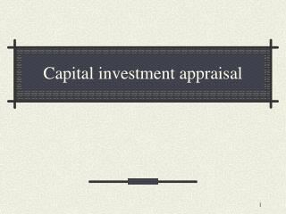 Capital investment appraisal