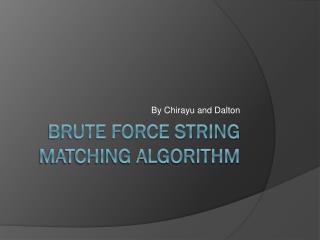 brute force string matching algorithm