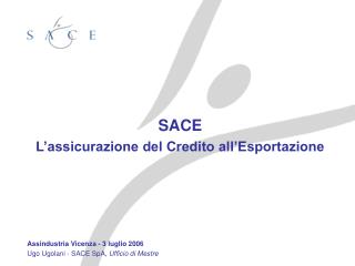 SACE L’assicurazione del Credito all’Esportazione Assindustria Vicenza - 3 luglio 2006