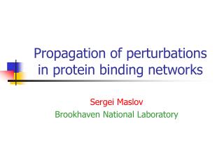 Propagation of perturbations in protein binding networks