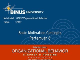 Basic Motivation Concepts Pertemuan 6