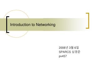 Introduction to Networking