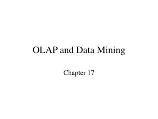 OLAP and Data Mining