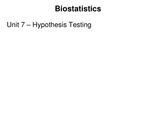 Biostatistics