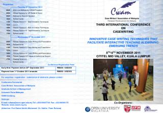 THIRD INTERNATIONAL CONFERENCE ON CASEWRITING