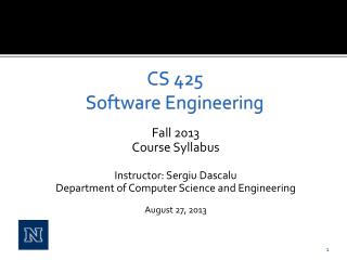CS 425 Software Engineering