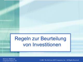 Regeln zur Beurteilung von Investitionen