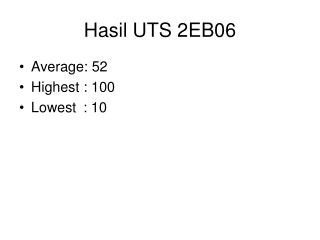 Hasil UTS 2EB06