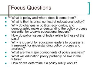 Focus Questions