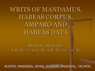 ACOSTA, MANIGBAS, REYES, RUMOHR, SANDOVAL, YACAPIN