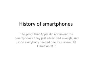 History of smartphones