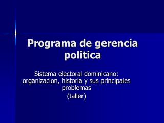 Programa de gerencia politica