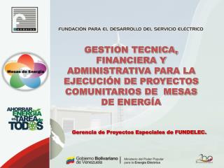 Gerencia de Proyectos Especiales de FUNDELEC.