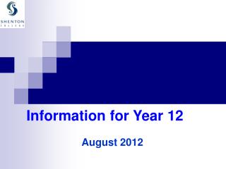 Information for Year 12