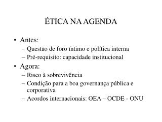 ÉTICA NA AGENDA