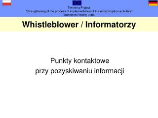 Whistleblower / Informatorzy