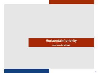 Horizontální priority Johana Jonáková