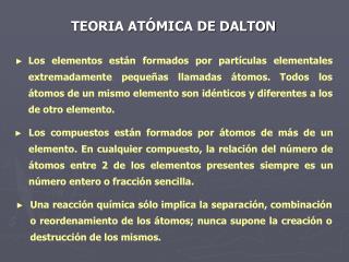 TEORIA ATÓMICA DE DALTON