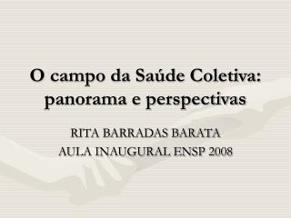 O campo da Saúde Coletiva: panorama e perspectivas