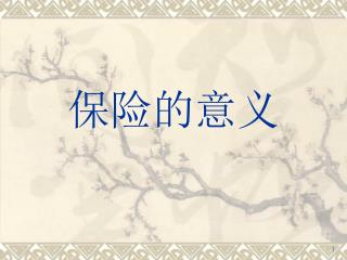 保险的意义