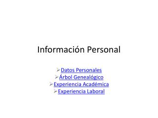 Información Personal